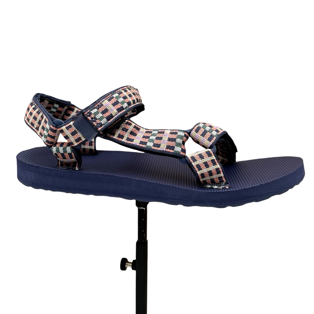 Teva Original Universal Womens Adjustable Sandals Size 7 Modern Check Crown Blue